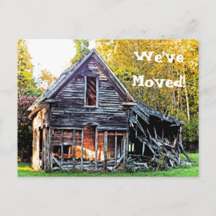 CARTÃO POSTAL DE ANÚNCIO PERSONALIZÁVEL "NÓS MOVEMOS"/FOTO/CASA EM RUINAS