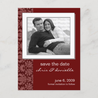 Cartão Postal De Anúncio Personalize o Seu Save The Date! Escolha Sua Cor!