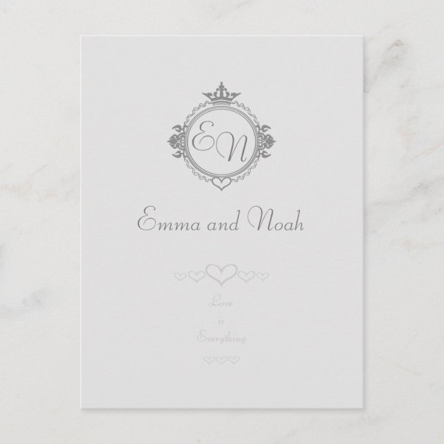 Cartão Postal De Anúncio Personalize os nomes, iniciais e frase Amor (Frente)