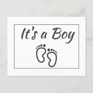 Cartão Postal De Anúncio Pés de Menino Bebê Tipografia Moderna Minimalista