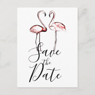 Cartão Postal De Anúncio Pêssegos Flamingos Rosa Flamingo Mármore Salvar a