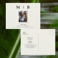 Pet Photo Monograma Cream Salvar a Data Casamento