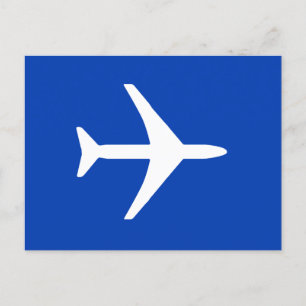 Cartão Postal De Anúncio Piloto de Avião Branco e Divertido Aviação Postal 