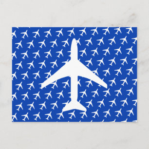 Cartão Postal De Anúncio Piloto de Avião Branco e Divertido Aviação Postal 