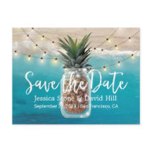 Pineapple Mason Jar Casamento de Praia Salve a Dat