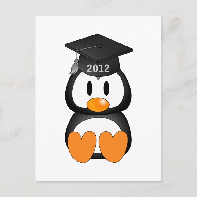 Cartão Postal De Anúncio Pinguim de Formatura (Frente)