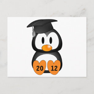 Cartão Postal De Anúncio Pinguim de Graduação Personalizável