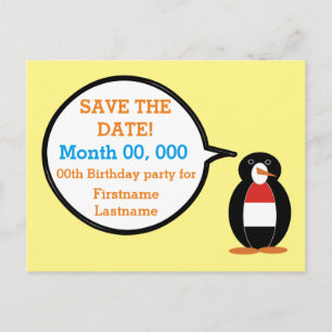 Cartão Postal De Anúncio Pinguim Senhora Falante Iemenita Personalizada