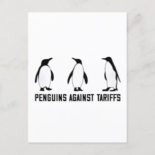 Cartão Postal De Anúncio Pinguins Contra Tarifas Anti Trump Impostosx Polít