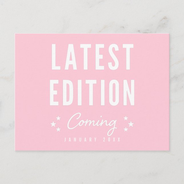 Cartão Postal De Anúncio Pink Edição Mais Recente Chegando Gravidez (Frente)