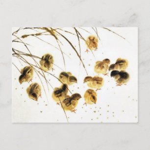 Cartão Postal De Anúncio Pintos bebés, Arte Chinês Clássico