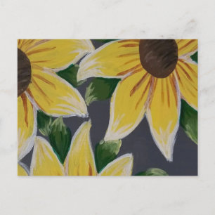 Cartão Postal De Anúncio Pintura de Girassol - Presente Exclusivo e Fofo pa