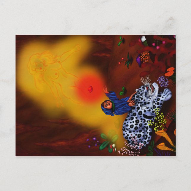 Cartão Postal De Anúncio Pintura Ilustração Princesa Fantasia Luz Deus (Frente)