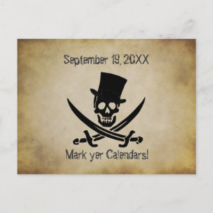 Cartão Postal De Anúncio Pirate Wedding Salve o Cartão-Postal de Data