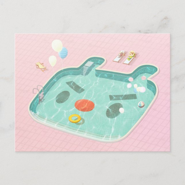 Cartão Postal De Anúncio Piscina (Frente)