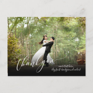 Cartão Postal De Anúncio PixDezines Agradecimento de Casamento/Caligrafia M