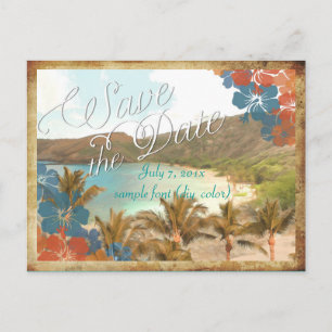 Cartão Postal De Anúncio PixDezines baía de hanauma vintage/save the date