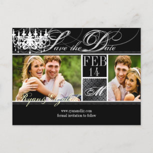 Cartão Postal De Anúncio PixDezines candelabro save date/cores+fontes DIY