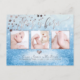Cartão Postal De Anúncio PixDezines Estrela Nasce, Bokeh de Neve