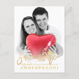 Cartão Postal De Anúncio PixDezines Salvar o Script Dourado de Data/Na moda