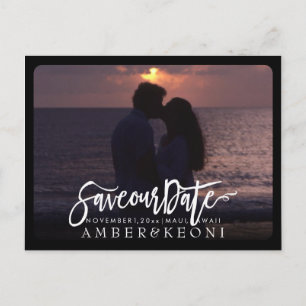 Cartão Postal De Anúncio PixDezines Salve a Data/Fancy Script