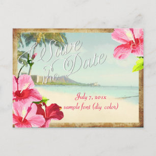Cartão Postal De Anúncio PixDezines/salve a data/vintage waikiki