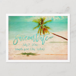 Cartão Postal De Anúncio PixDezines/salve nossa data/vintage praia tropical
