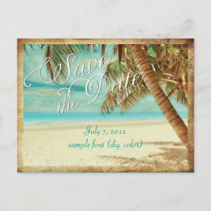 Cartão Postal De Anúncio PixDezines/save o dia/praia tropical vintage