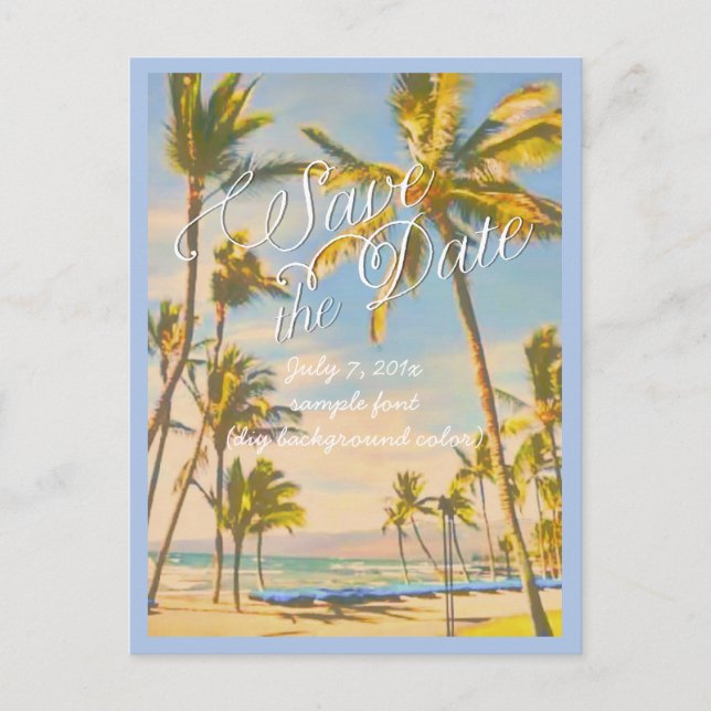 Cartão Postal De Anúncio PixDezines/save the date/havaí antigo (Frente)