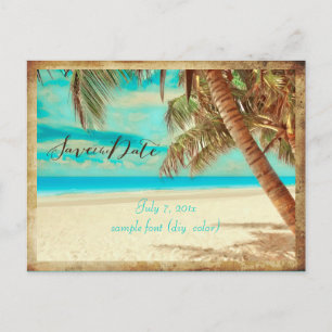 Cartão Postal De Anúncio PixDezines/save the date/vintage praia