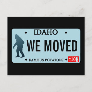 Cartão Postal De Anúncio Placa de Licença Idaho Sasquatch