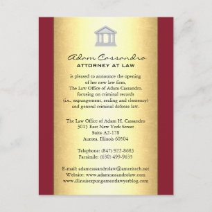 Cartão Postal De Anúncio Placas de lançamento da empresa de advocacia - Ve