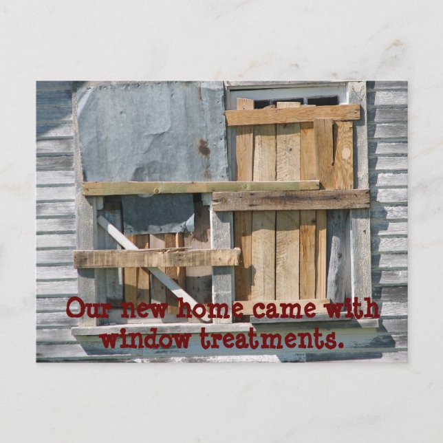 Cartão Postal De Anúncio Placas engraçadas de janela fechada com tábuas Nós (Frente)