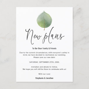 Cartão Postal De Anúncio Plano de Casamento Novo Salva Nova Data Eucalipto