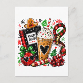 Cartão Postal De Anúncio Planos de Férias & Café