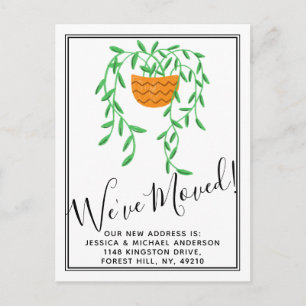 Cartão Postal De Anúncio Planta de Casa Em vaso na Moda Nova Mudança de Cas