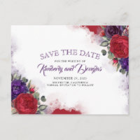 Plum Purple e Burgundy Red Floral Salvar a Data