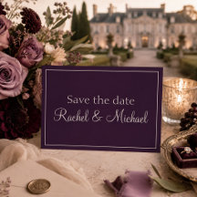 Plum Romance Save the Date Casamento