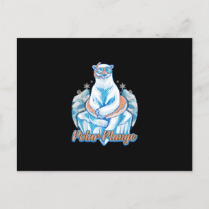 Cartão Postal De Anúncio Polar Plunge Ice Jump Engraçado Urso Polar Engraça