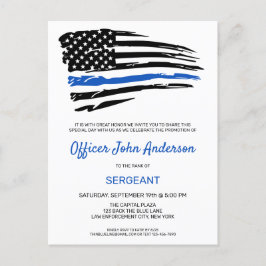 Cartão Postal De Anúncio Policial de promoção Thin Blue Line Party 