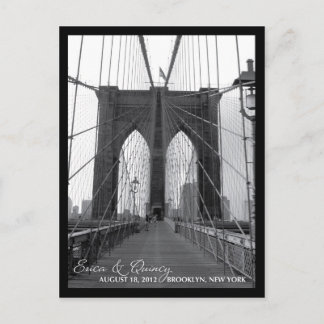 Cartão Postal De Anúncio Ponte de Brooklyn Salve a Data
