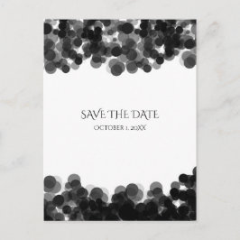 Cartão Postal De Anúncio Pontos de Caviar Preto e Branco no Save The Date d