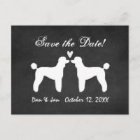 Poodles Padrão Quadro-negro Casamento Salve a Data