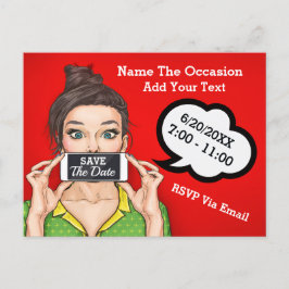 Cartão Postal De Anúncio Pop Art - Save The Date Postar Card (Salvar a plac