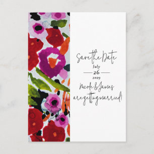 Cartão Postal De Anúncio Pop de Cores Negrito Cores-Vazias Guardar Data