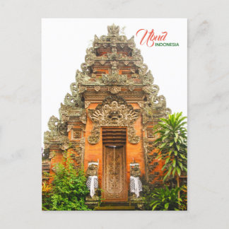 Cartão Postal De Anúncio Porta ornamentado em Ubud, Bali, Indonésia
