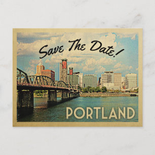 Cartão Postal De Anúncio Portland Save The Date Oregon