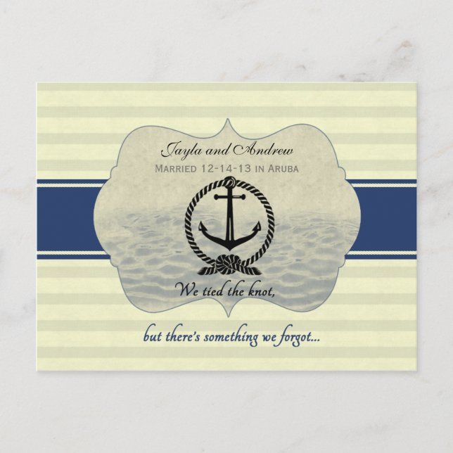 Cartão Postal De Anúncio Postar Recepção de casamento Salvar a Data (Frente)