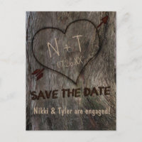 Postcard de Save The Date de Tronco de Árvore + Co