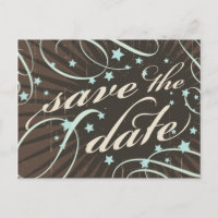 Poster Rustic: Blue & Cocoa Salva a Data